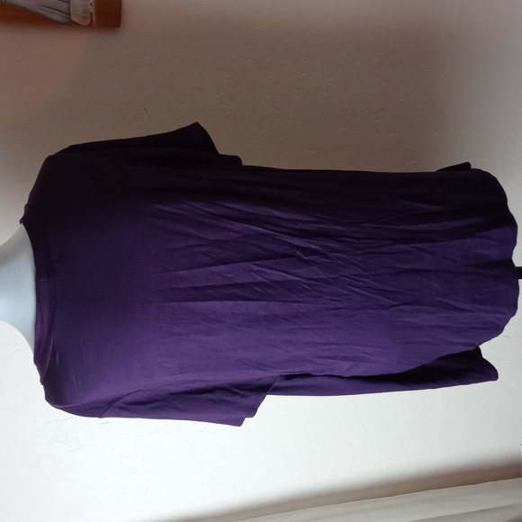 Naif Purple Open Front Cardigan with White Knit Top - Picture 4 of 7